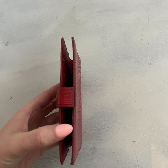 Louis Vuitton Vintage Leather Bifold Epi Travel Passport Wallet Red - Picture 4 of 13